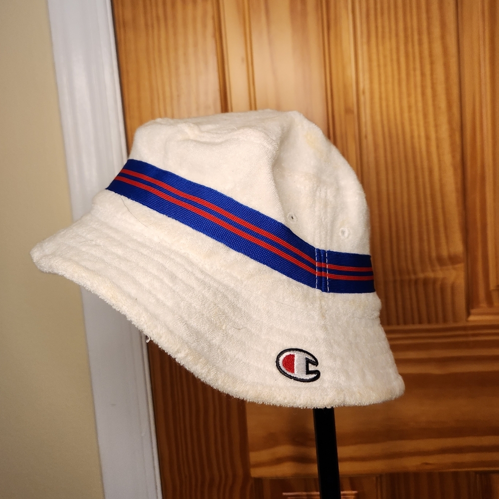 *2 For 1*Champion Kids' Cream Bucket Hat with Blue and Red Stripe& Cow Print Hat